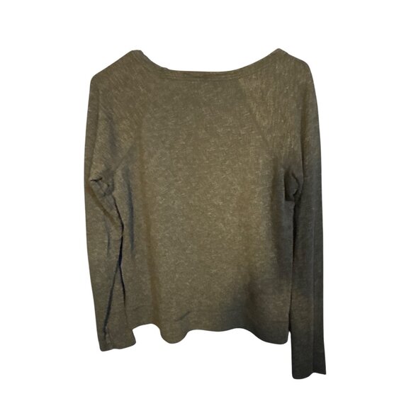 James Perse Womens Standard Long-Sleeve Lightweight Top Size M Black/Gray Cotton - Picture 4 of 5